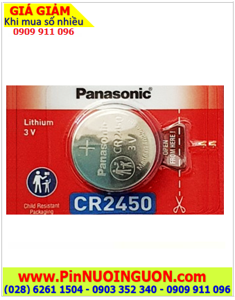 Panasonic CR2450, Pin 3v lithium Panasonic CR2450 chính hãng (24mmx5.0mm) chính hãng , Xuất xứ Indonesia